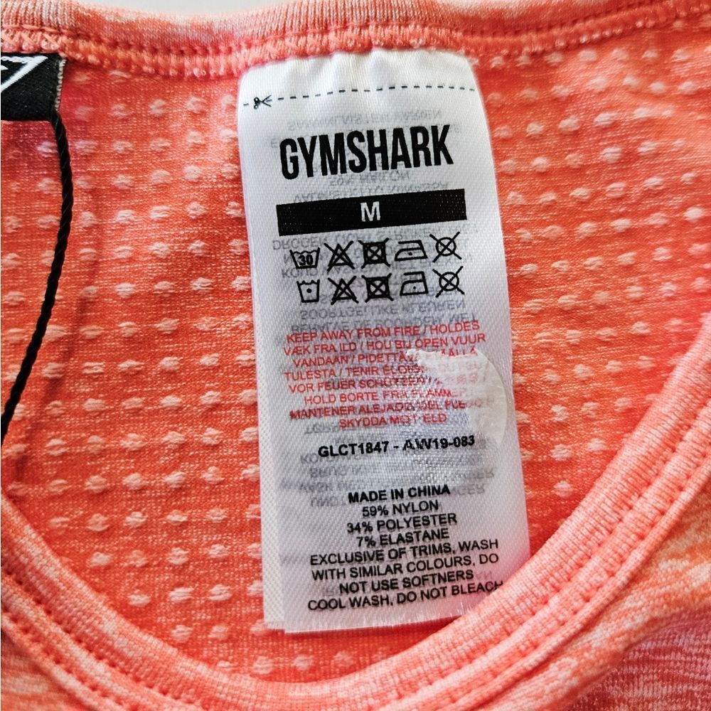 NWT Gymshark Vital Seamless Compression Long Sleeve Crop Top in Coral Marl M - Picture 11 of 13